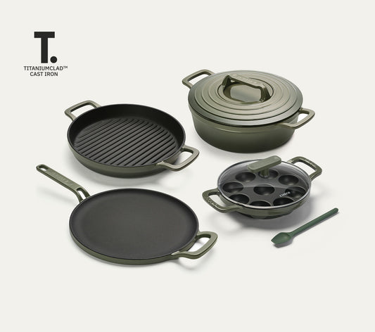 TitaniumClad Cast Iron - Set of 4 - Sage