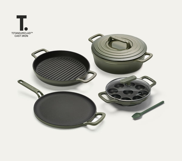 TitaniumClad Cast Iron - Set of 4 - Sage