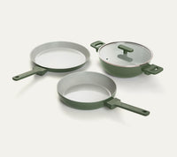 Everyday Cookware Trio with glass lid - Coorg Green