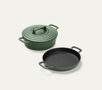 Pre-seasoned Cast Iron Duo - Coorg Green
