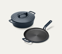 Pre-seasoned Cast Iron Duo - Nilgiri Blue