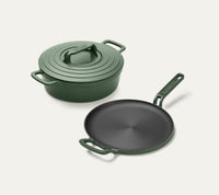 Pre-seasoned Cast Iron Duo - Coorg Green