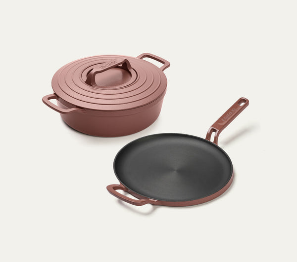 Pre-seasoned Cast Iron Duo - Jaipur Terracotta