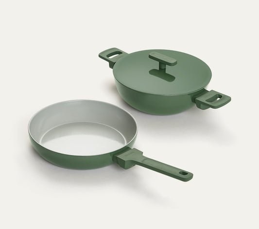 Ember Frypan + Kadai Duo - Coorg Green