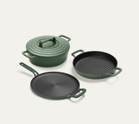 Pre-Seasoned Cast Iron Trio - Coorg Green