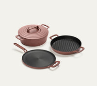 Ember Set of 3  - Pre-Seasoned Tawa + Pre-Seasoned Dutch Oven + Pre-Seasoned Grill Pan