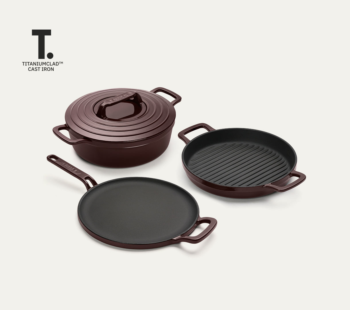TitaniumClad™ Cast Iron Trio - Wine