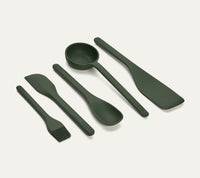 Set of 5 (Ladle, Brush, Flip, Stir, Scrape) - Coorg Green