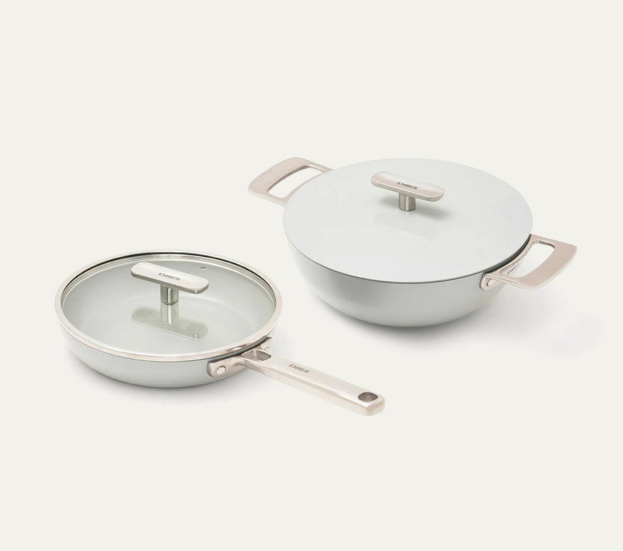 Ember Mini Frypan with glass lid + Kadai Duo - Himalayan Mist