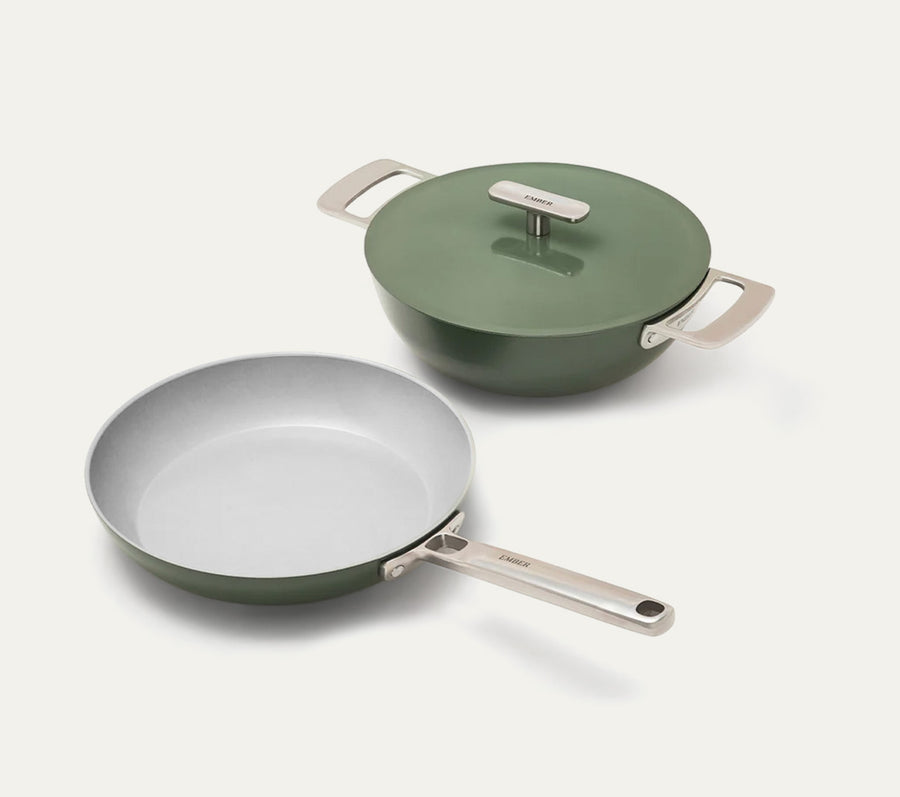 Ember Frypan + Kadai Duo - Coorg Green