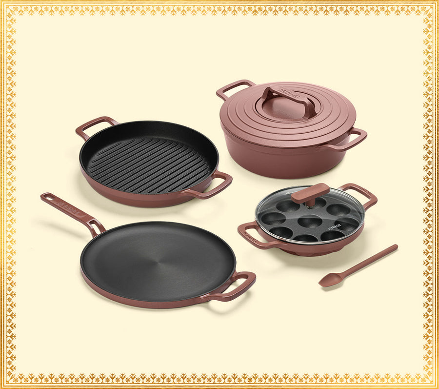 Pre-Seasoned Cast Iron - Set of 4  - Jaipur Terracotta