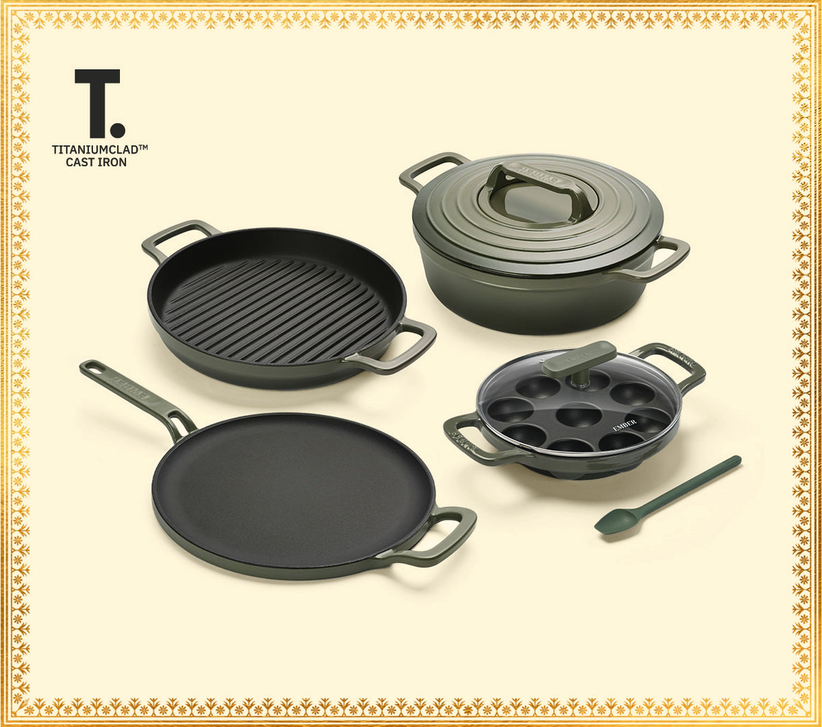 TitaniumClad Cast Iron - Set of 4 - Sage