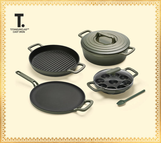 TitaniumClad Cast Iron - Set of 4 - Sage