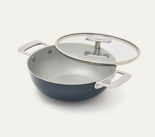 Kadai 24cm with glass lid - Nilgiri Blue