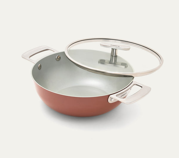 Kadai 24cm with glass lid - Jaipur Terracotta