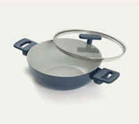Kadai 24cm with glass lid - Nilgiri Blue