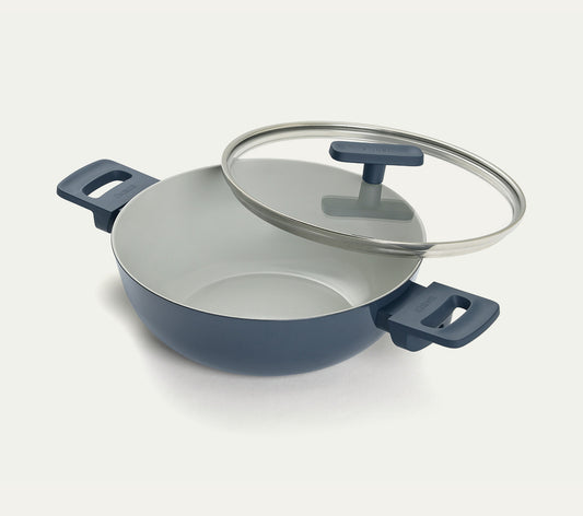 Kadai 24cm with glass lid - Nilgiri Blue