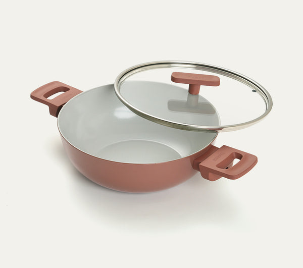 Kadai 24cm with glass lid - Jaipur Terracotta