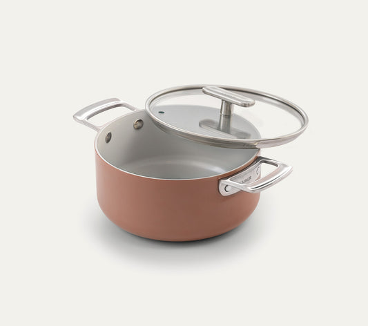 Mini Dutch Oven 20cm with glass lid - Jaipur Terracotta