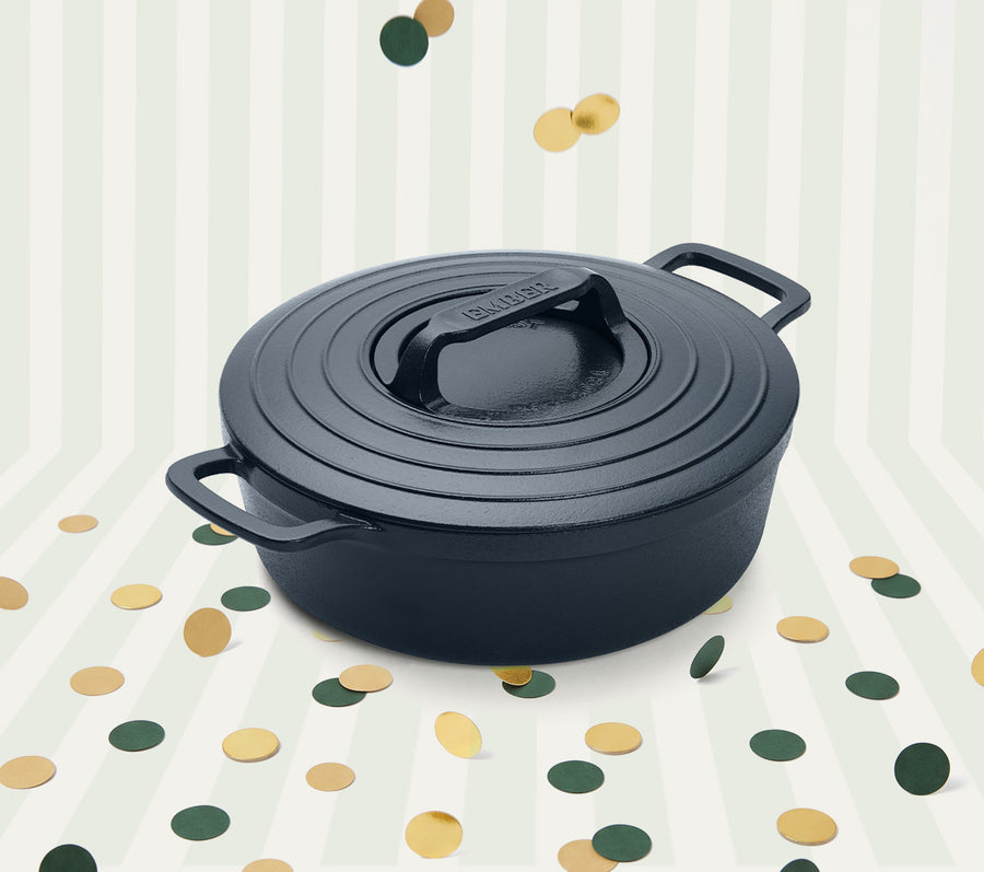 Pre-Seasoned Cast Iron Dutch Oven 27cm - Nilgiri Blue