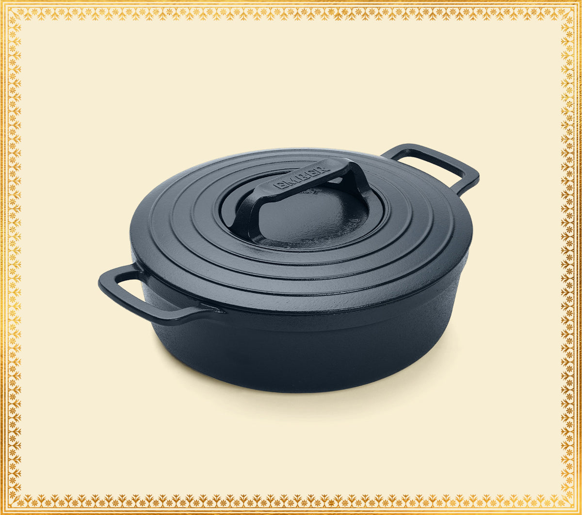 Pre-Seasoned Cast Iron Dutch Oven 27cm - Nilgiri Blue