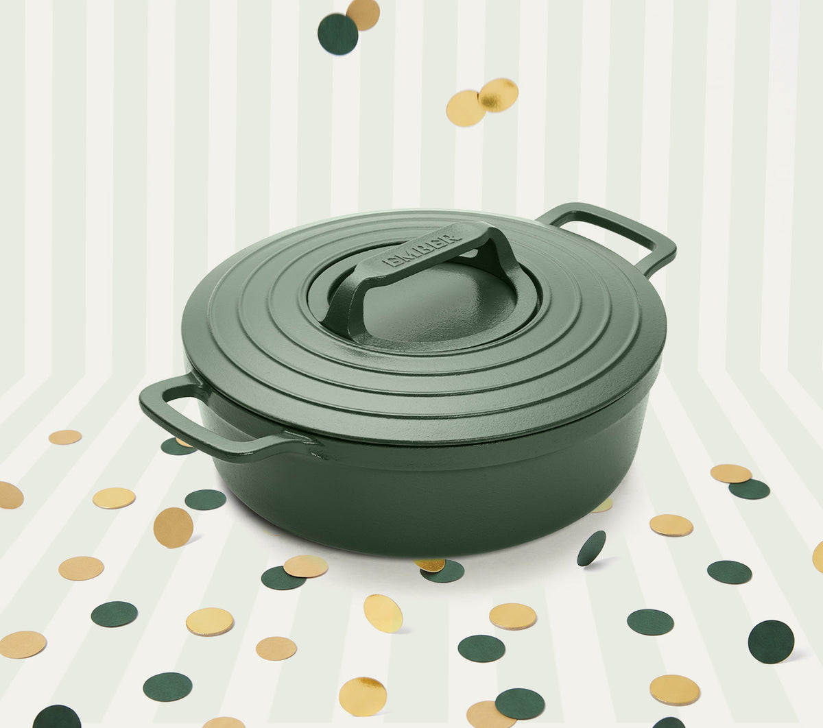 Pre-Seasoned Cast Iron Dutch Oven 27cm - Coorg Green