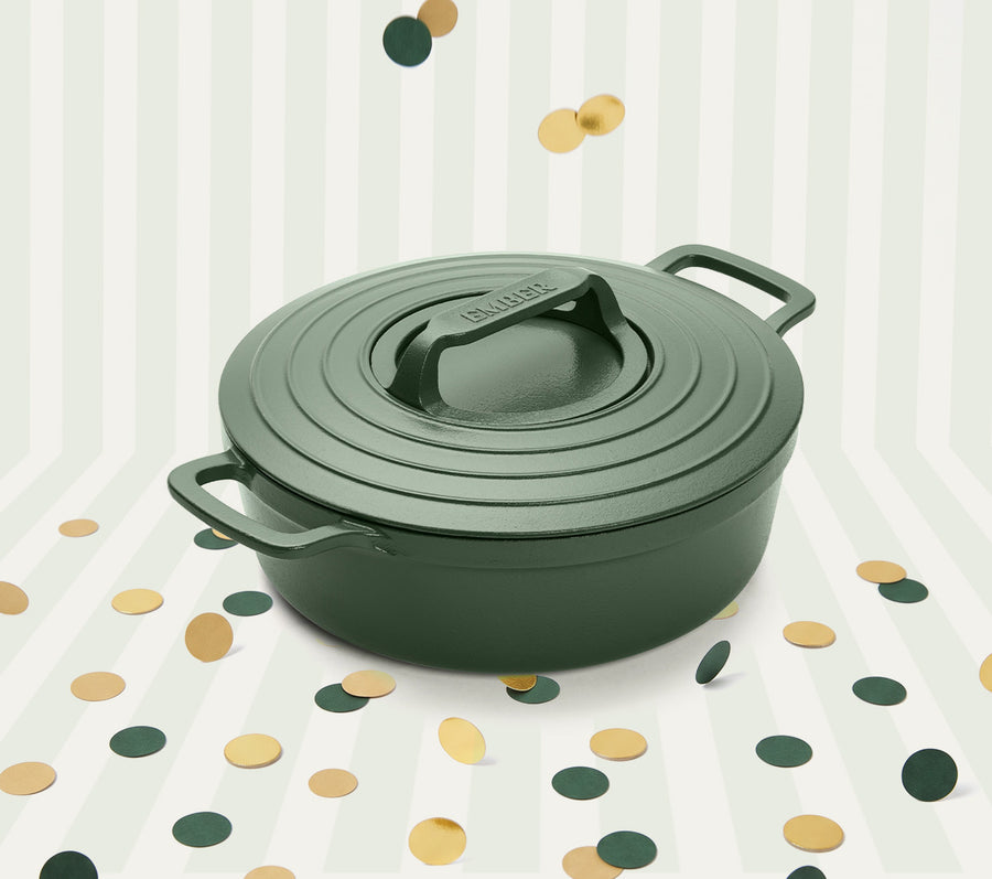 Pre-Seasoned Cast Iron Dutch Oven 27cm - Coorg Green