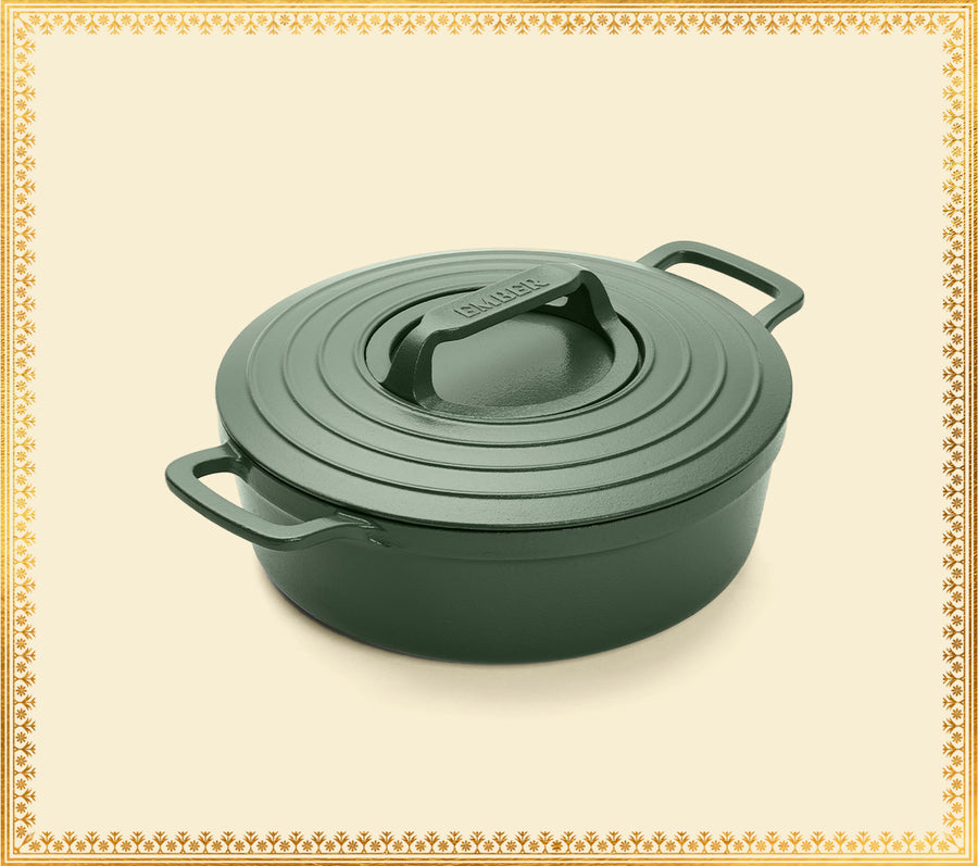 Pre-Seasoned Cast Iron Dutch Oven 27cm - Coorg Green