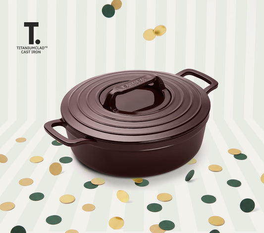 TitaniumClad™  Cast Iron Dutch Oven 27cm - Wine