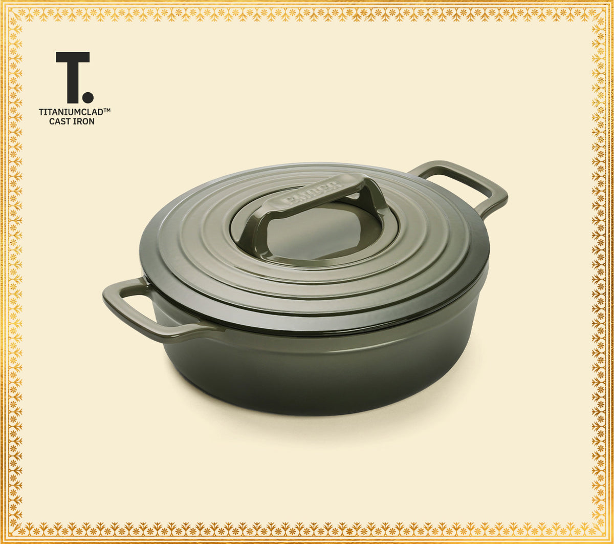 TitaniumClad™  Cast Iron Dutch Oven 27cm - Sage