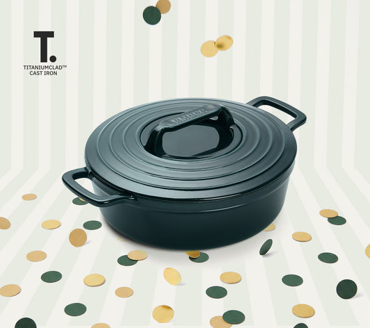 TitaniumClad™  Cast Iron Dutch Oven 27cm - Teal