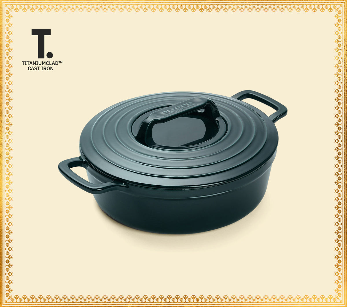 TitaniumClad™  Cast Iron Dutch Oven 27cm - Teal
