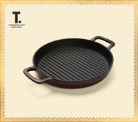 TitaniumClad™  Cast Iron Grill Pan 27cm - Wine