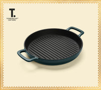 TitaniumClad™  Cast Iron Grill Pan 27cm - Teal