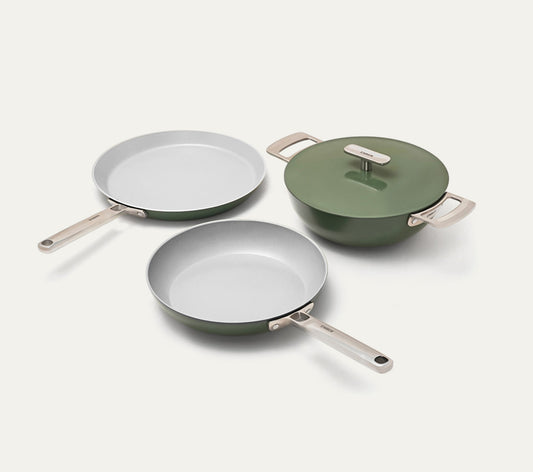 Everyday Cookware Trio (with storage) - Coorg Green
