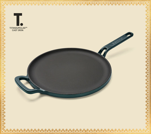 TitaniumClad™  Cast Iron Tawa 27cm - Teal