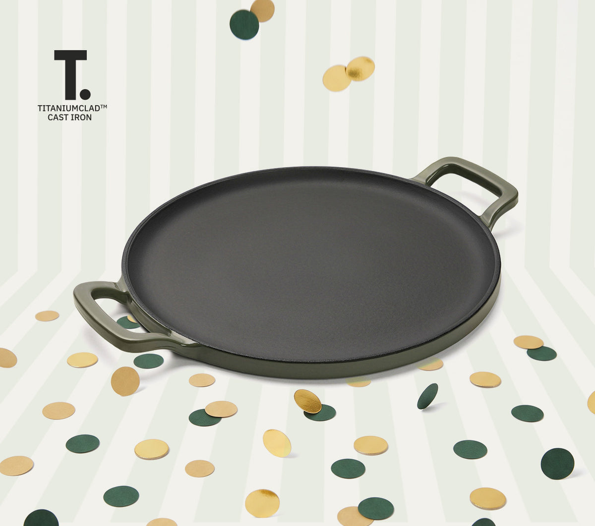TitaniumClad™  Cast Iron Tawa 30cm - Sage