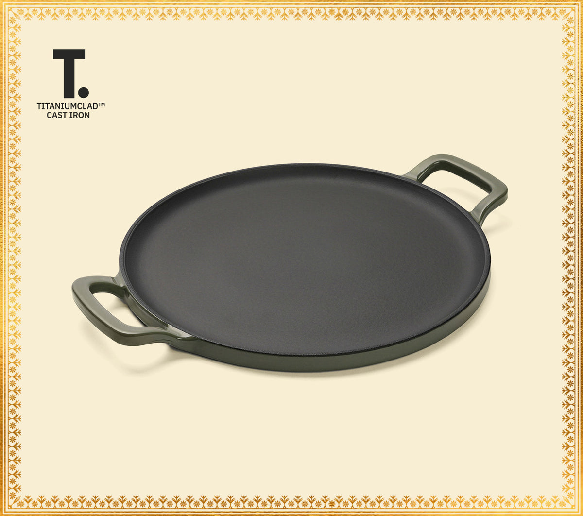 TitaniumClad™  Cast Iron Tawa 30cm - Sage