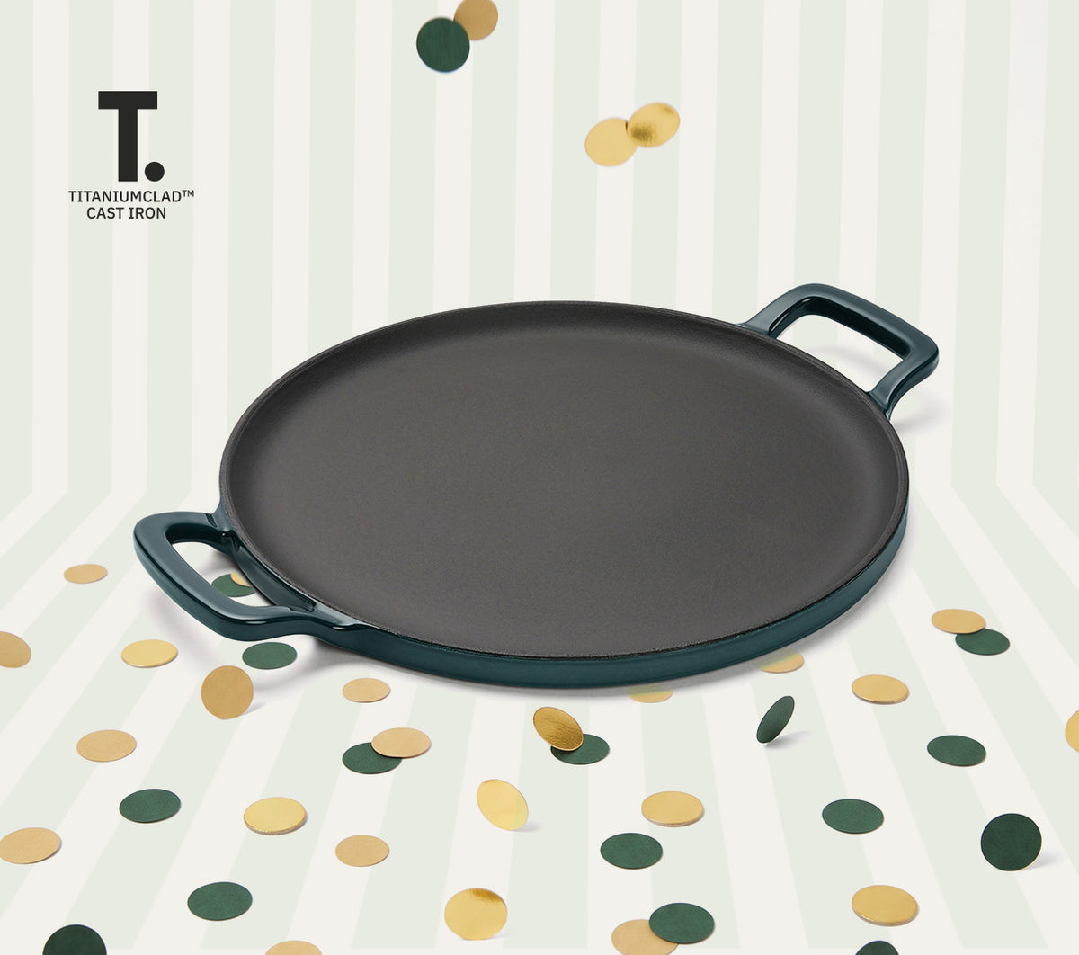 TitaniumClad™  Cast Iron Tawa 30cm - Teal