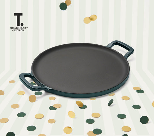 TitaniumClad™  Cast Iron Tawa 30cm - Teal