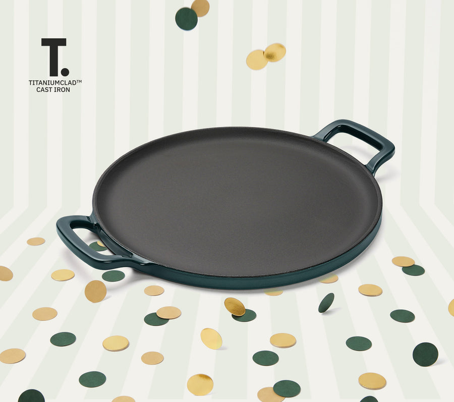 TitaniumClad™  Cast Iron Tawa 30cm - Teal