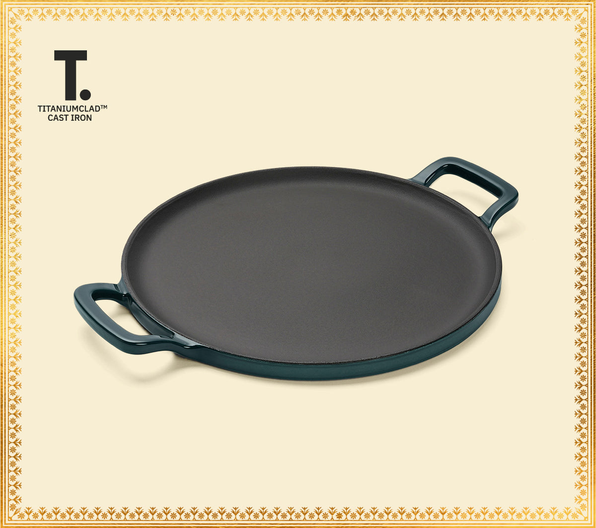 TitaniumClad™  Cast Iron Tawa 30cm - Teal