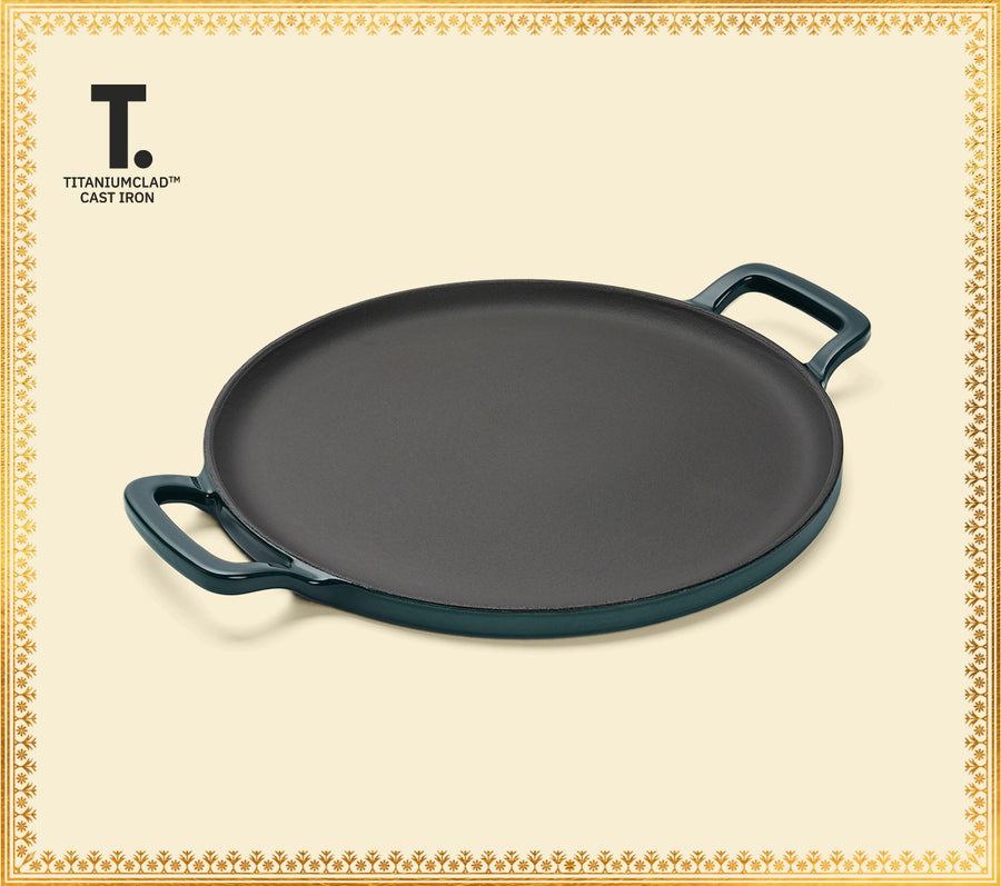 TitaniumClad™  Cast Iron Tawa 30cm - Teal