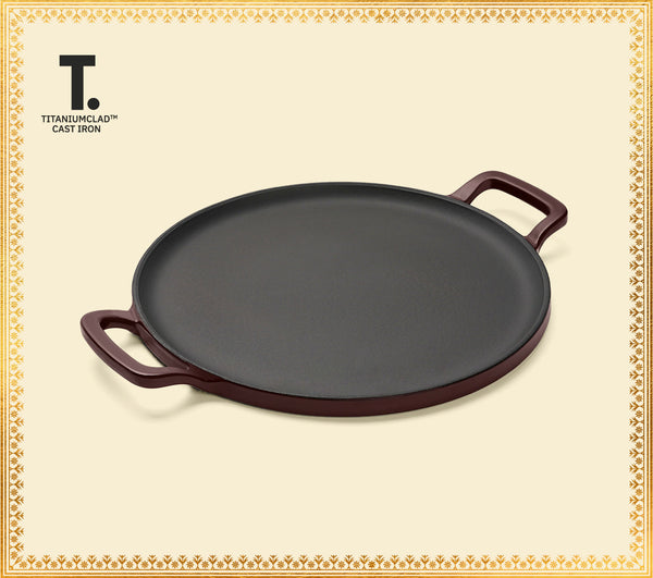 TitaniumClad™  Cast Iron Tawa 30cm - Wine