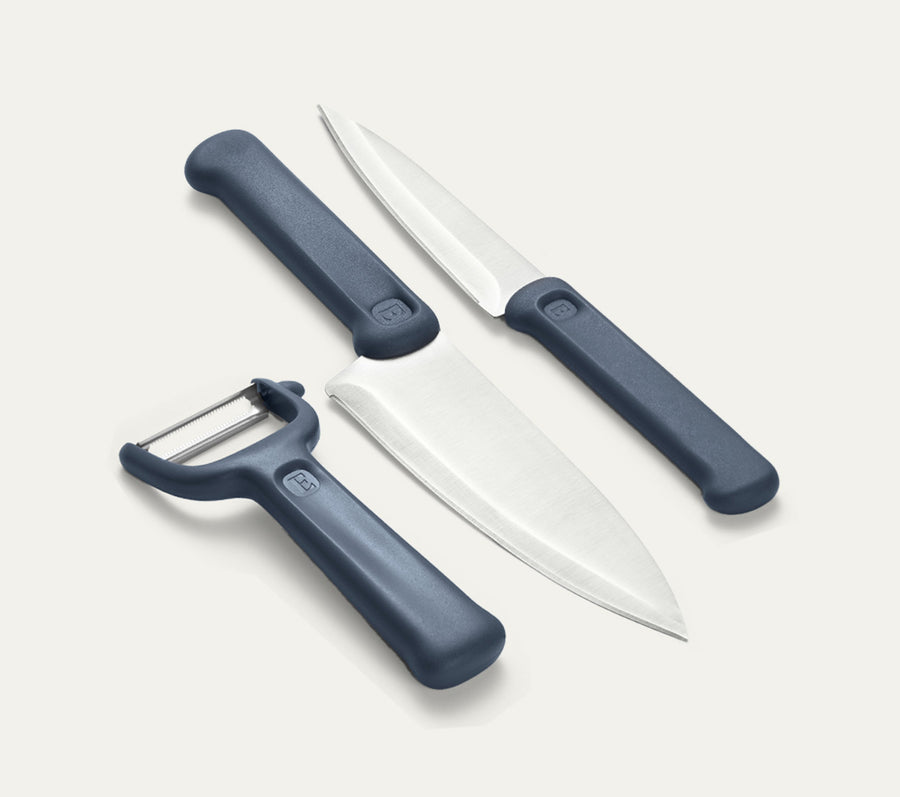 Knife & Peeler Set of 3 - Nilgiri Blue