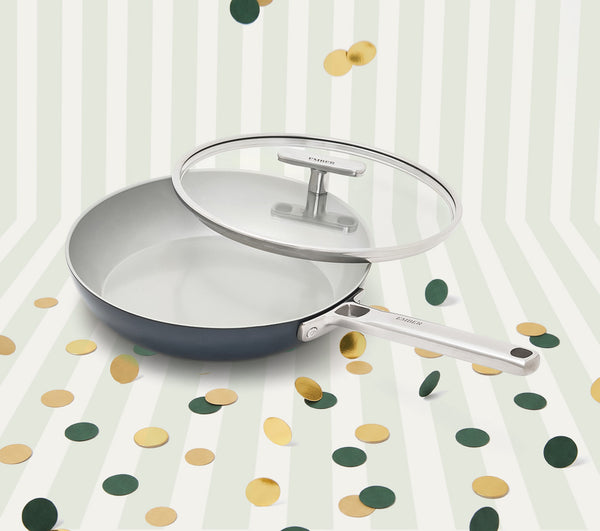 Frypan 24cm with glass lid - Nilgiri Blue