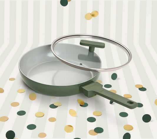 Frypan 24cm with glass lid (2.0) - Coorg Green