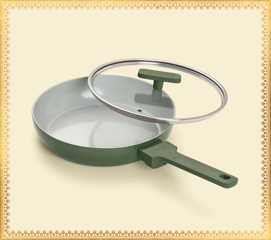 Frypan 24cm with glass lid (2.0) - Coorg Green