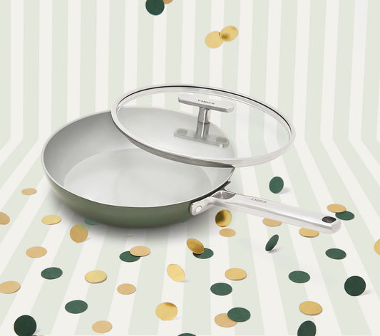 Frypan 24cm with glass lid - Coorg Green