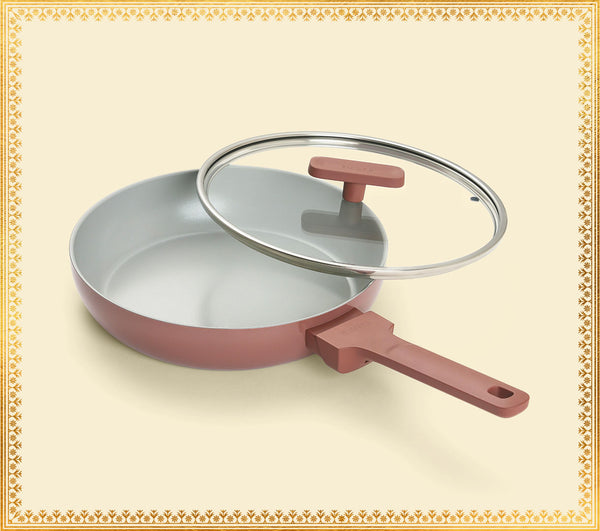 Frypan 24cm with glass lid (2.0) - Jaipur Terracotta